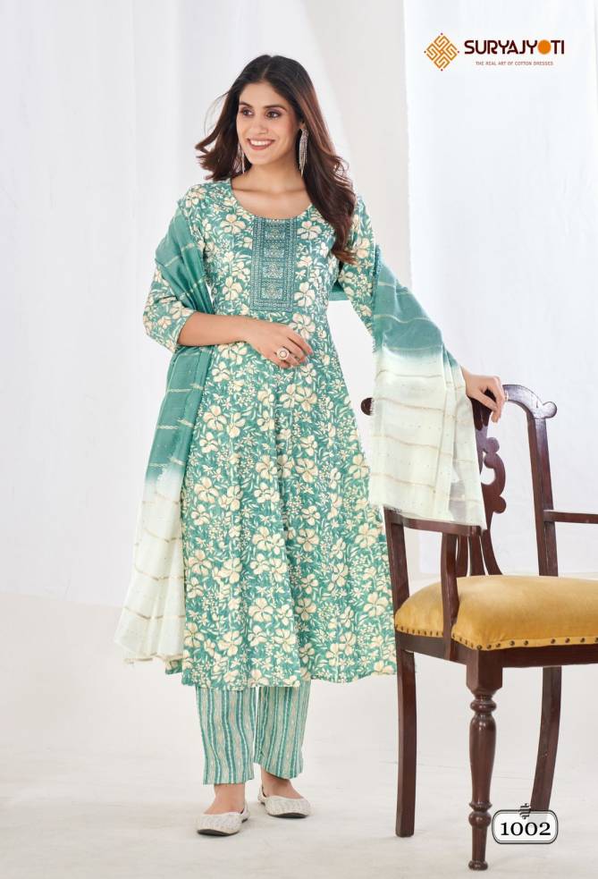 Anarkali Special Vol 1 By Suryajyoti Printed Kurti With Bottom Dupatta Wholesale Online
